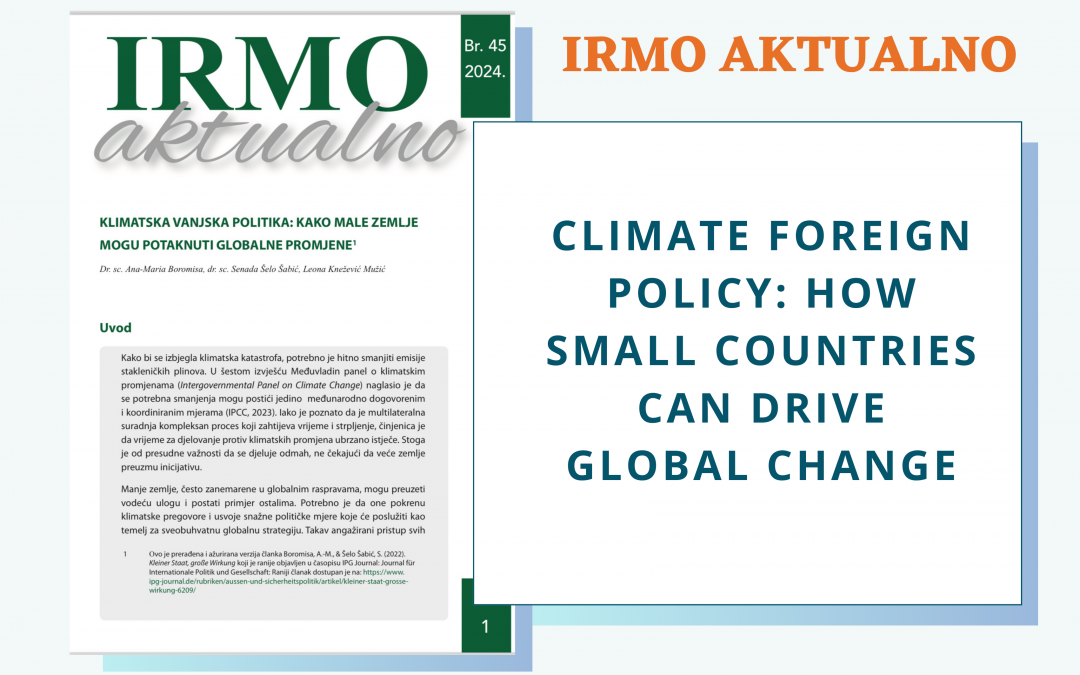 IRMO aktualno “Climate foreign policy: How small countries can drive global change”