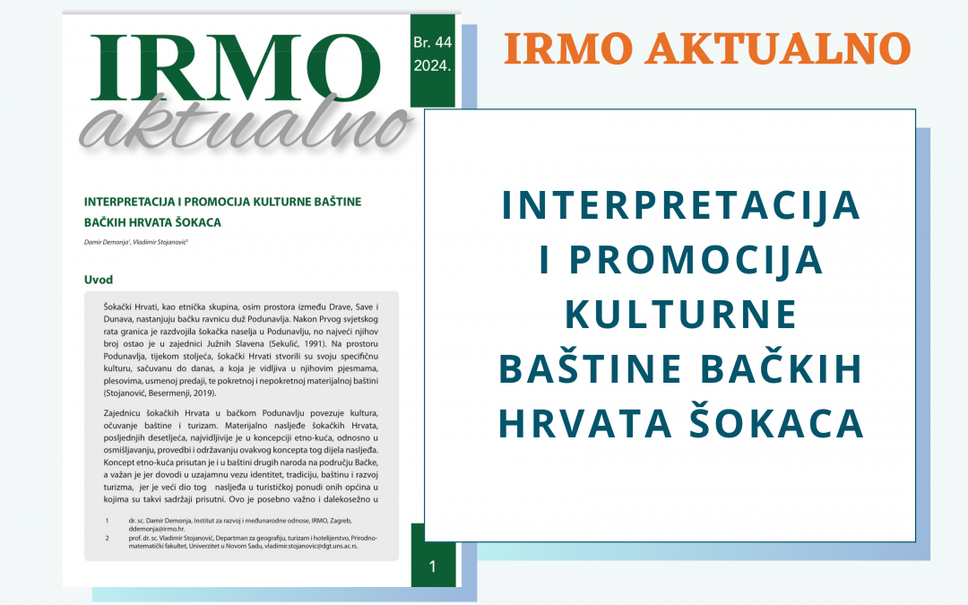 IRMO aktualno „Interpretation and Promotion of the Cultural Heritage of the Šokac Croats from Bačka“