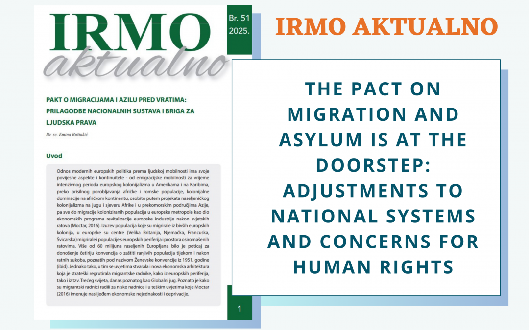 IRMO aktualno “The Pact on Migration and Asylum is at the Doorstep: Adjustments to National Systems and Concerns for Human Rights”