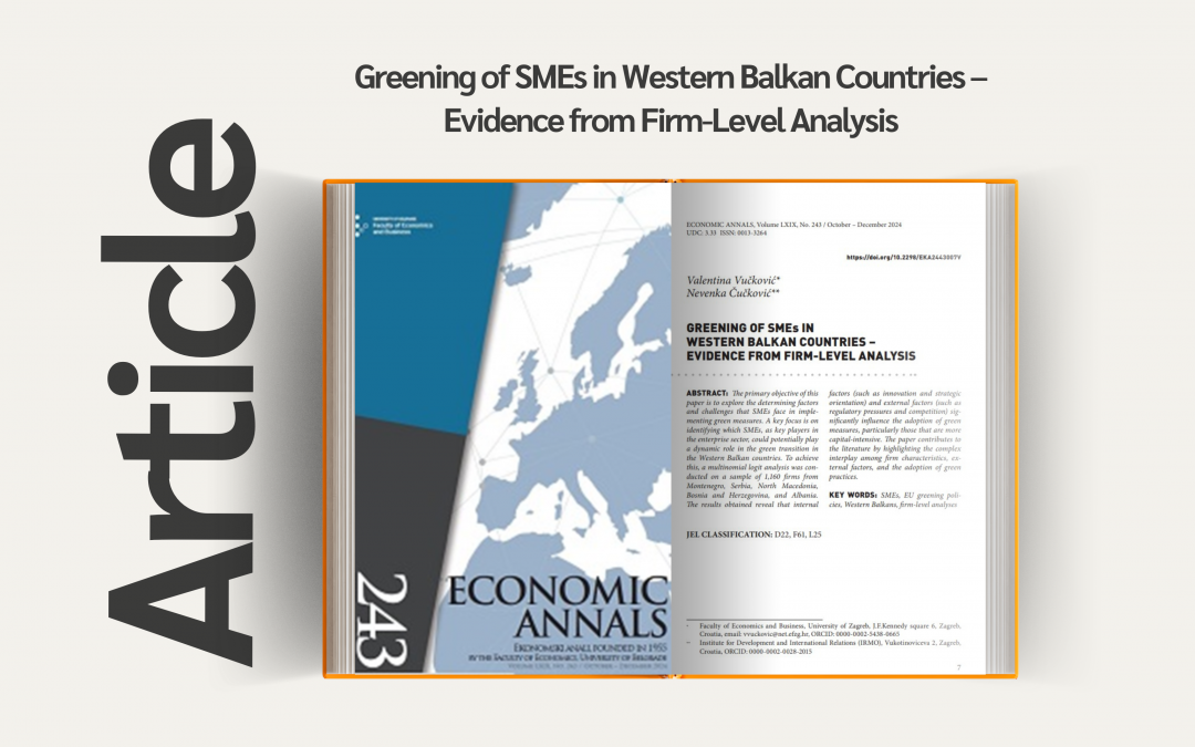 Article by IRMO researcher published in the scientific journal Economic Annals