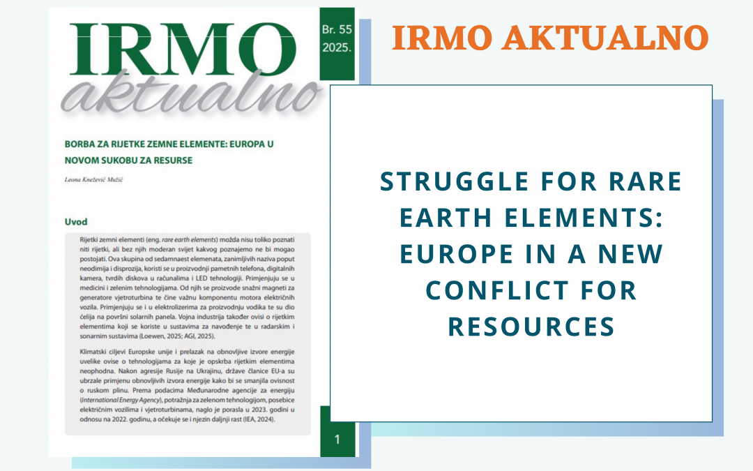 IRMO aktualno „Struggle for Rare Earth Elements: Europe in a New Conflict for Resources“