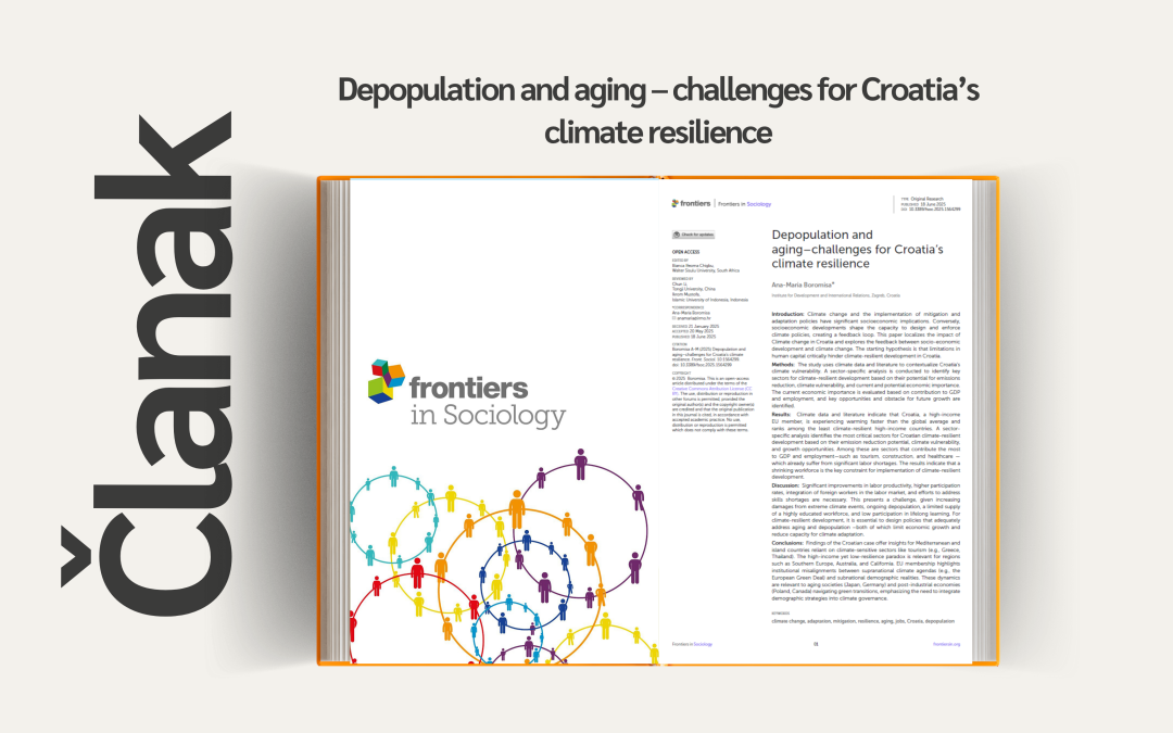 Članak “Depopulation and aging – challenges for Croatia’s climate resilience”